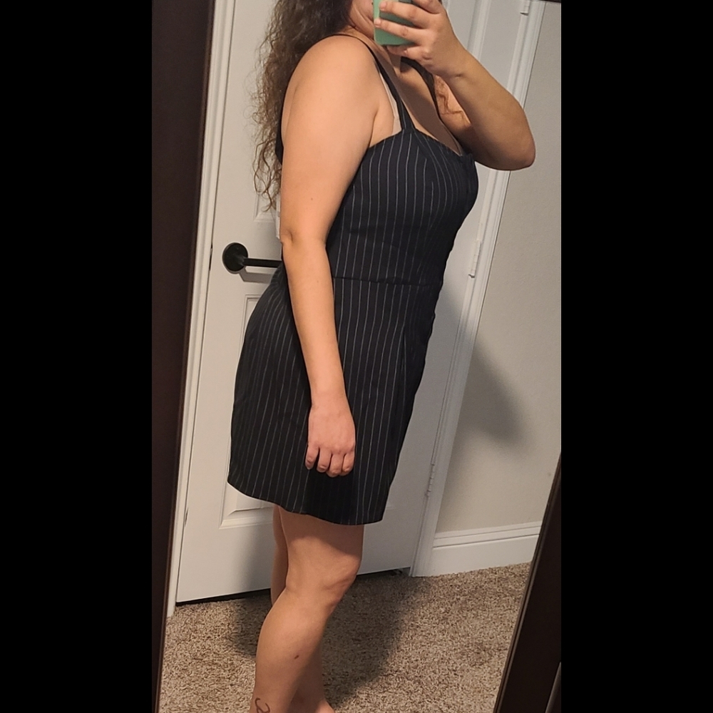Forever 21 plus romper pinstripe 2X - Picture 2 of 7